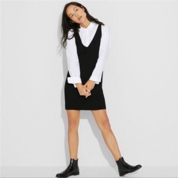 Theory Sullivan Crepe Double V Sleeveless Shift Mini Dress in Blush Pink Size XS - Picture 4 of 11